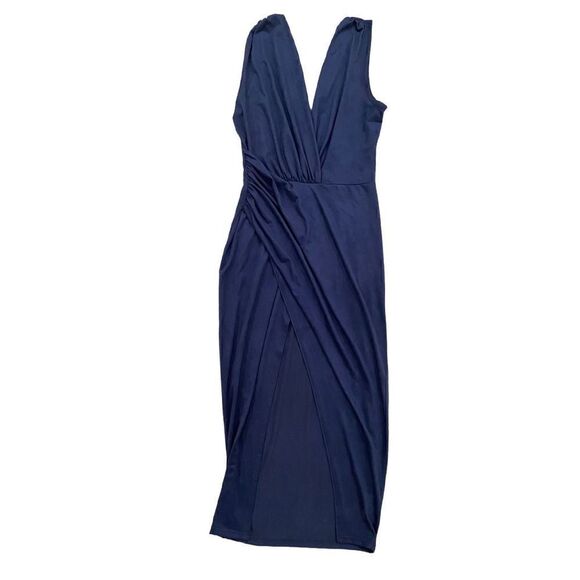 Navy blue midi dress with high front slit Women’s Medium - Picture 1 of 6